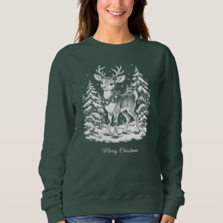 Reindeer in Snowy Forest Sweatshirt