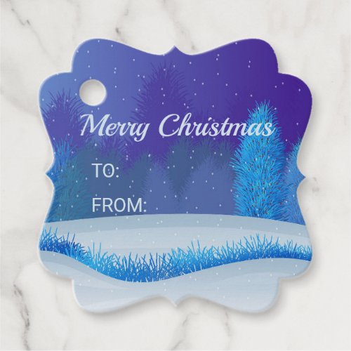 Reindeer in the Snow Favor Tags