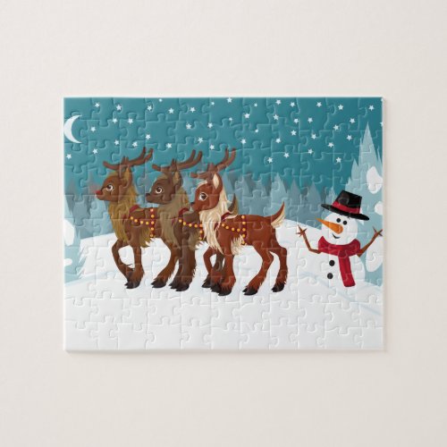 Reindeer in the Snow Jigsaw Puzzle