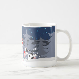 Reindeer in the snow mug