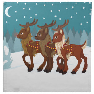 Reindeer in the Snow Napkin