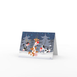 Reindeer in the snow notecard card