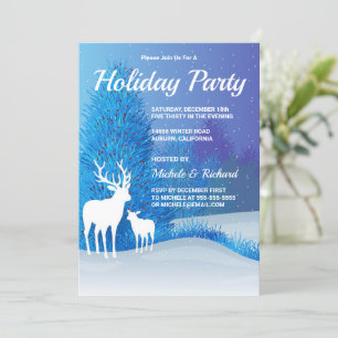 Reindeer in the Snow Party Invitation