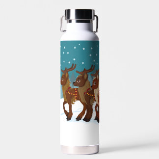Reindeer in the Snow Water Bottle
