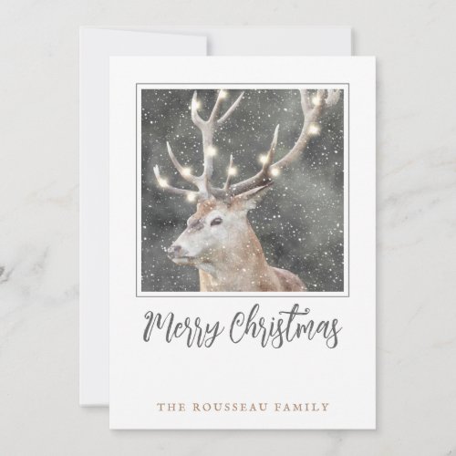 Reindeer In Winter Christmas Cards