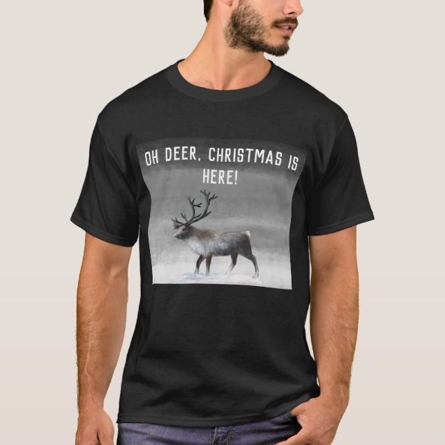 Reindeer in winter day T-Shirt (Front)