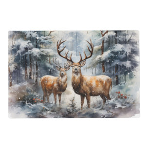 Reindeer in Winter Wonderland Placemat