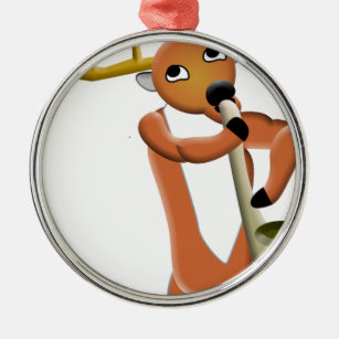 Reindeer Jazz Metal Ornament