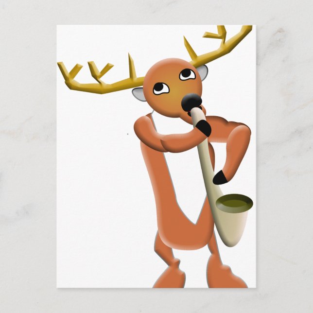 Reindeer Jazz Postcard (Front)