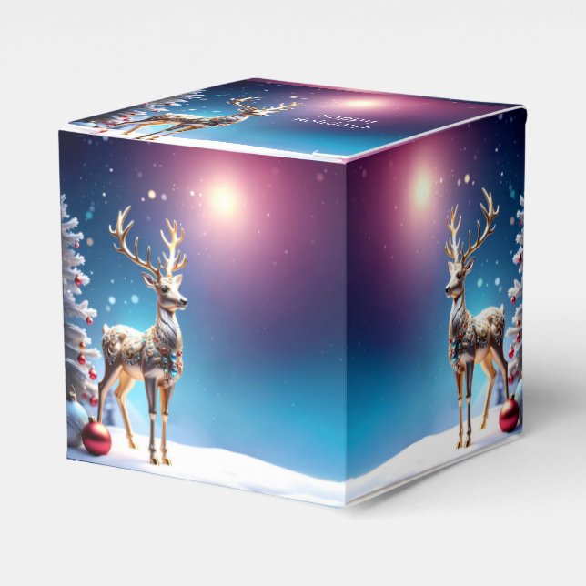 Reindeer Jewels Christmas Holiday Favor Box (Front Side)