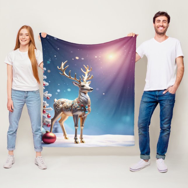 Reindeer Jewels Fleece Blanket (In Situ)