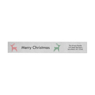 Reindeer Knitted Sweater Merry Christmas Wrap Around Label