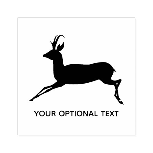 Reindeer Leaping Deer Design Wooden Stamp