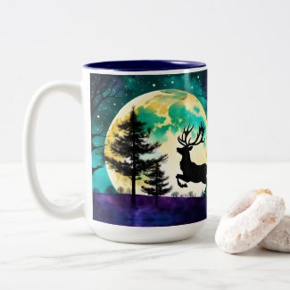 Reindeer Leaping Full moon on the 