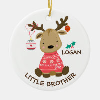 Reindeer Little Brother Christmas Ornament