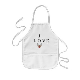 Reindeer Love Joy Festive Christmas Crossword Cute Kids' Apron