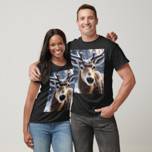 Reindeer Magic: Close-Up of Santas Loyal Companion T-Shirt