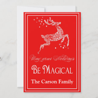 Reindeer Magical Christmas Card - Holiday Card