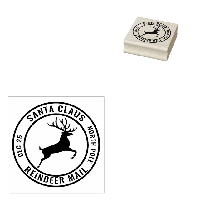 Reindeer Mail  Rubber Stamp (Stamped)