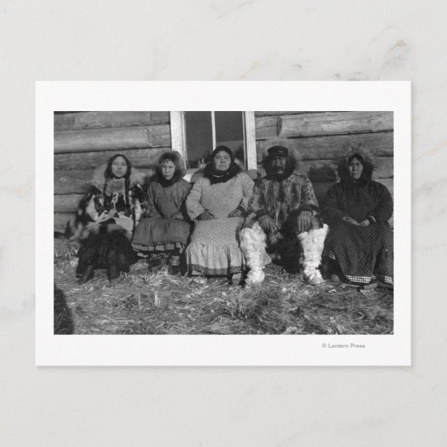 Reindeer Mary and Her Family in Alaska Postcard (Front)