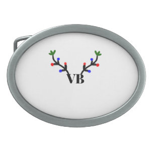 Reindeer merry Christmas add name text name title Belt Buckle