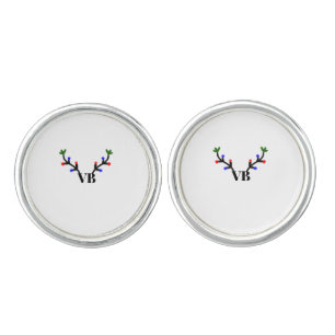 Reindeer merry Christmas add name text name title Cufflinks