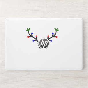 Reindeer merry Christmas add name text name title HP Laptop Skin