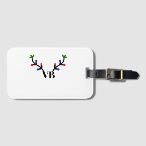 Reindeer merry Christmas add name text name title Luggage Tag