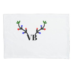 Reindeer merry Christmas add name text name title Pillow Case