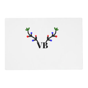 Reindeer merry Christmas add name text name title Placemat