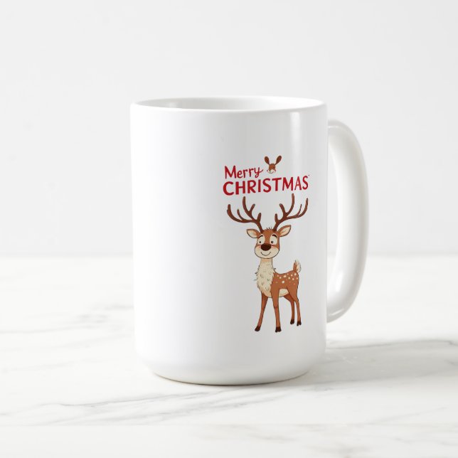 🎁Reindeer Merry Christmas Coffee Mug Gift ✨ (Front Right)