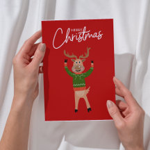 Reindeer Merry Christmas Fun Card