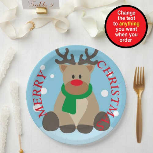 Reindeer Merry Christmas Paper Plates