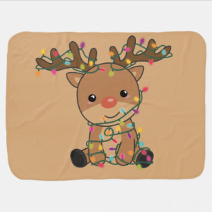 Reindeer Merry Christmas Winter Animals Deer Baby Blanket