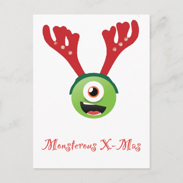 reindeer monster postcard (Front)