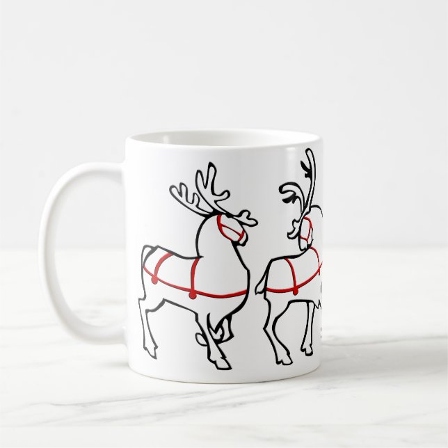 Reindeer Mug Coffee Cup Festive Christmas Decor (Left)