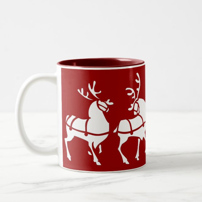 Reindeer Mug Coffee Cup Festive Christmas Decor (Left)