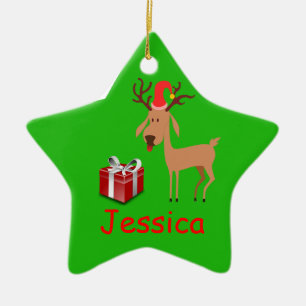 Reindeer Name Ornament - star