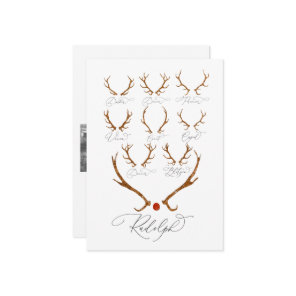Reindeer Names Multi-Photo Christmas  Holiday Card