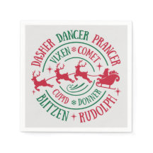 Reindeer Names Round Word Art