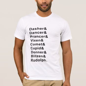 Reindeer Names T-shirt by LabelMeHappy at Zazzle