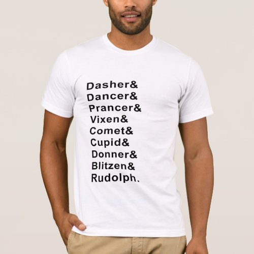 Reindeer Names T_Shirt