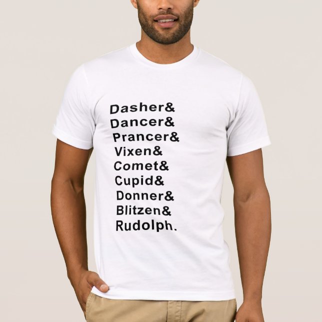 Reindeer Names T-Shirt (Front)