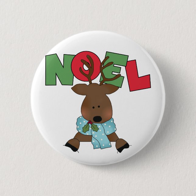 Reindeer Noel Tshirts and Gifts Pinback Button (Front)