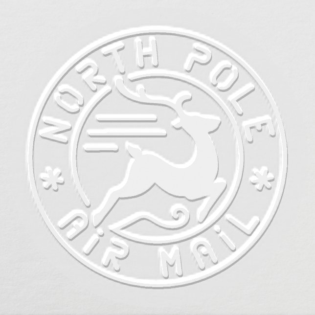Reindeer North Pole Air Mail Christmas Holiday Embosser (Design)