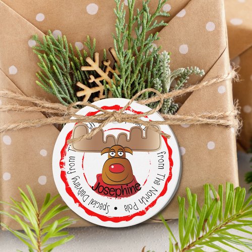 Reindeer North Pole Rudolph Special Delivery  Favor Tags