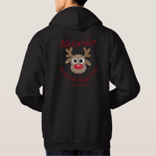Reindeer North Pole Sleigh Crew Fun Christmas Hoodie