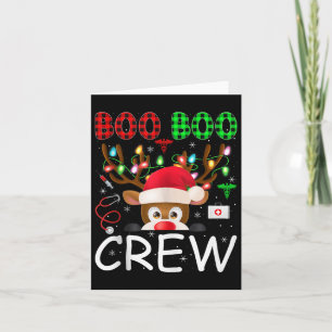 Reindeer Nurse Christmas Scrub Tops Boo Crew Nurse Card
