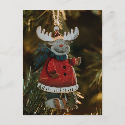 Reindeer Ornament Christmas Postcard