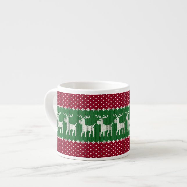 Reindeer Parade Knit Espresso Cup (Front Left)